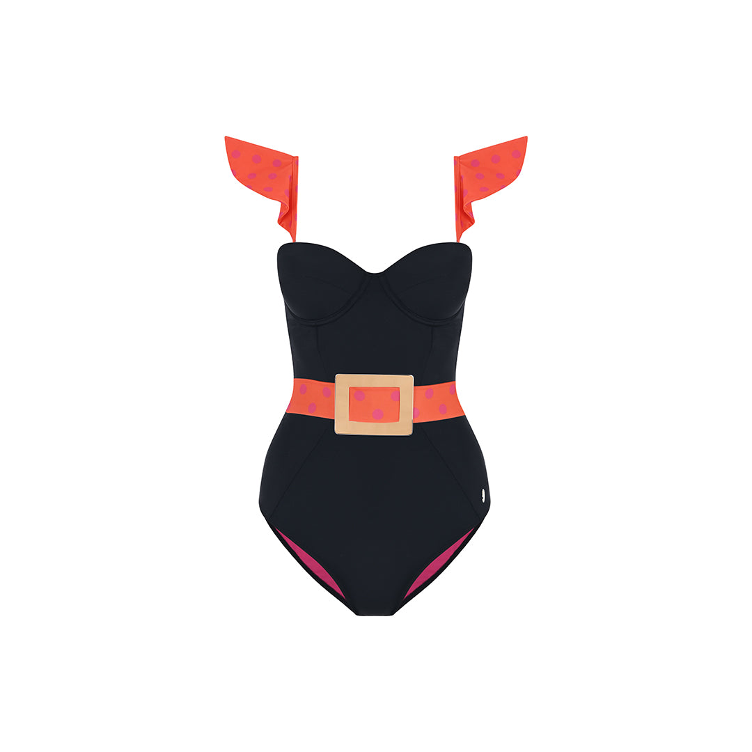 Grace One Piece Black/Orange