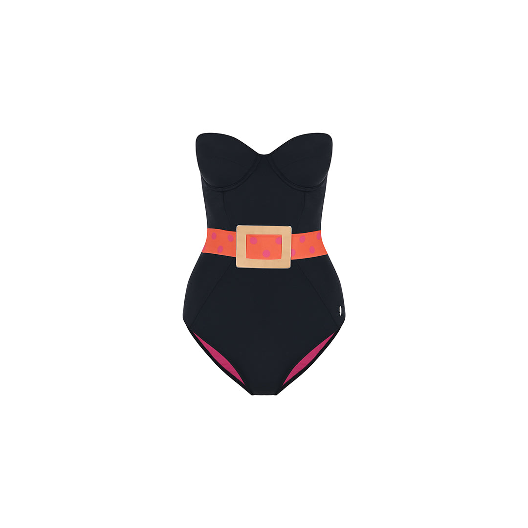 Grace One Piece Black/Orange